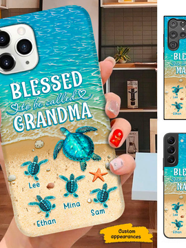 Turtle Blessed to be called Grandma Mommy Auntie Personalized Phone case SC27122316