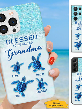 Turtle Blessed to be called Grandma Nana Mimi Mom Auntie Personalized Phone Case SC24100822