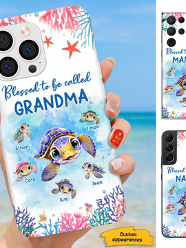 Turtle Blessed to be called Grandma Nana Mimi Mom Auntie Personalized Phone Case SC24101415