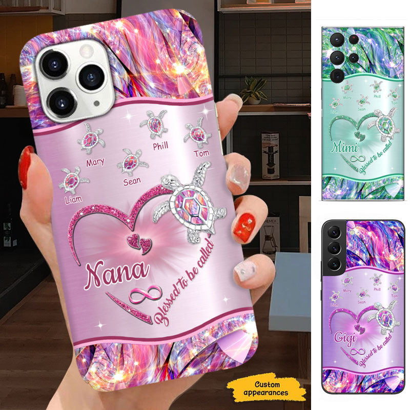 Turtle Blessed To Be Called Grandma Nana Mimi Mom Personalized Phone Case SC24041024