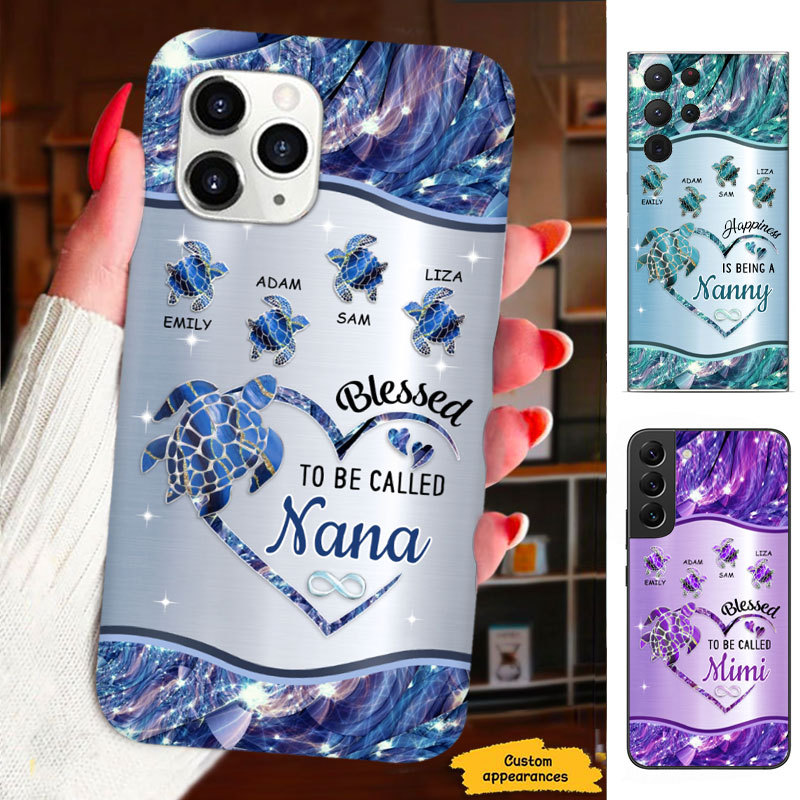 Turtle Blessed to be called Mom Grandma Nana Mimi Gigi Auntie Personalized phone case SC2212420