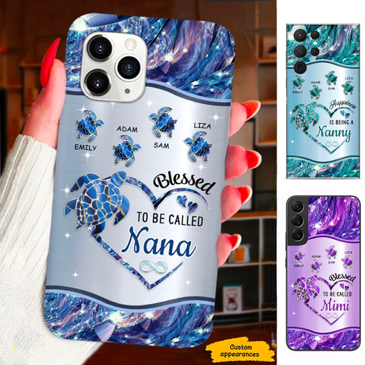 Turtle Blessed to be called Mom Grandma Nana Mimi Gigi Auntie Personalized phone case SC2212420