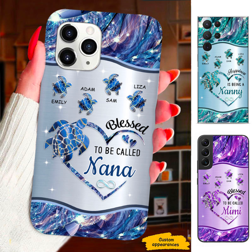 Turtle Blessed to be called Mom Grandma Nana Mimi Gigi Auntie Personalized phone case SC2212420