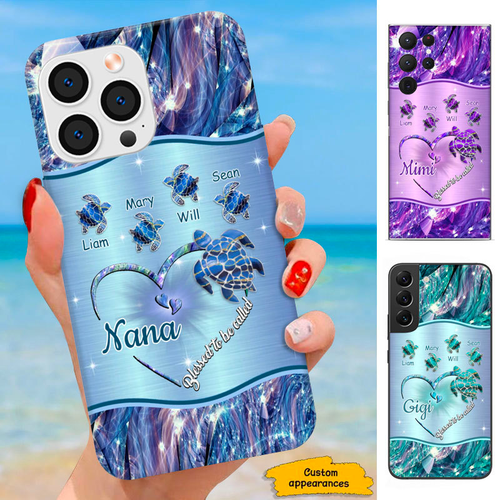 Turtle Blessed to be called Mom Grandma Nana Mimi Gigi Auntie Personalized phone case SC2212423