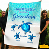 Turtle Happiness is Being Grandma Mommy Aunite Personalized Blanket SC2712231