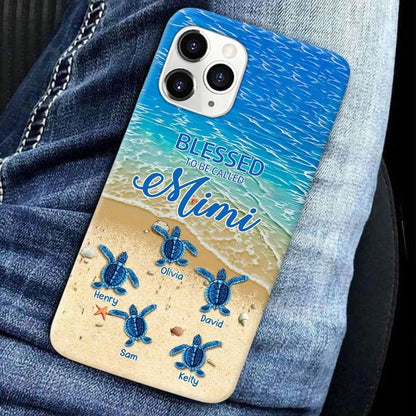 Turtle Happiness is Being Grandma Mommy Auntie Personalized Phone Case SC09061