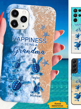 Turtle Happiness is Being Grandma Mommy Auntie Personalized Phone Case SC52722