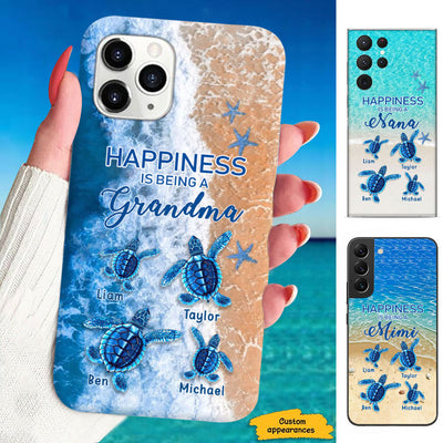 Turtle Happiness is Being Grandma Mommy Auntie Personalized Phone Case SC52722