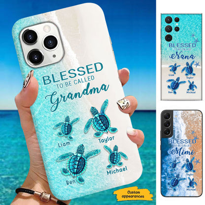 Turtle Happiness is Being Grandma Mommy Auntie Personalized Phone Case SC52724