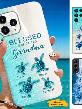 Turtle Happiness is Being Grandma Mommy Auntie Personalized Phone Case SC52724