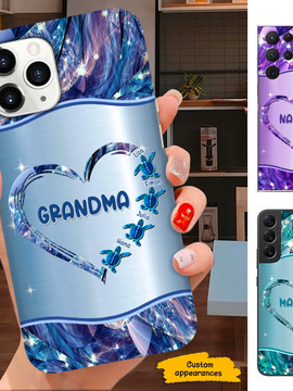 Turtle Heart Mom Grandma Great Grandma Nana Mimi Gigi Auntie Personalized phone case SC221249