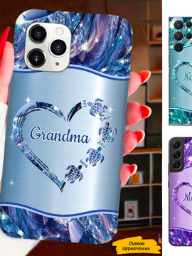 Turtle Heart Mom Grandma Nana Mimi Gigi Auntie Personalized phone case SC2212419