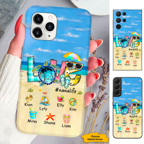 Turtle LOVE Grandma Life Mom Nana Mimi Gigi Auntie Personalized phone case SC2512427