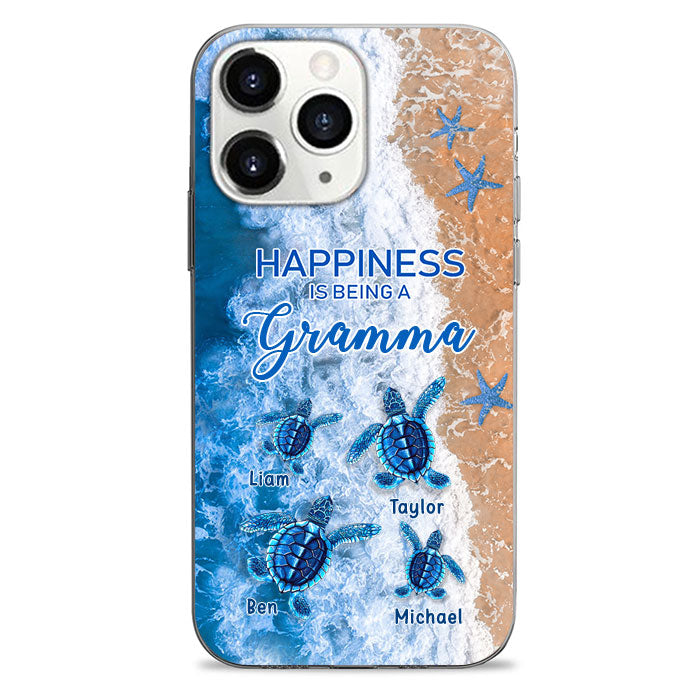 Turtle Happiness is Being Grandma Mommy Auntie Personalized Phone Case SC5272D1