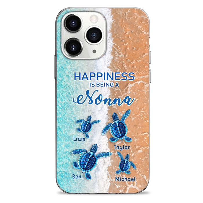 Turtle Happiness is Being Grandma Mommy Auntie Personalized Phone Case SC5272D6