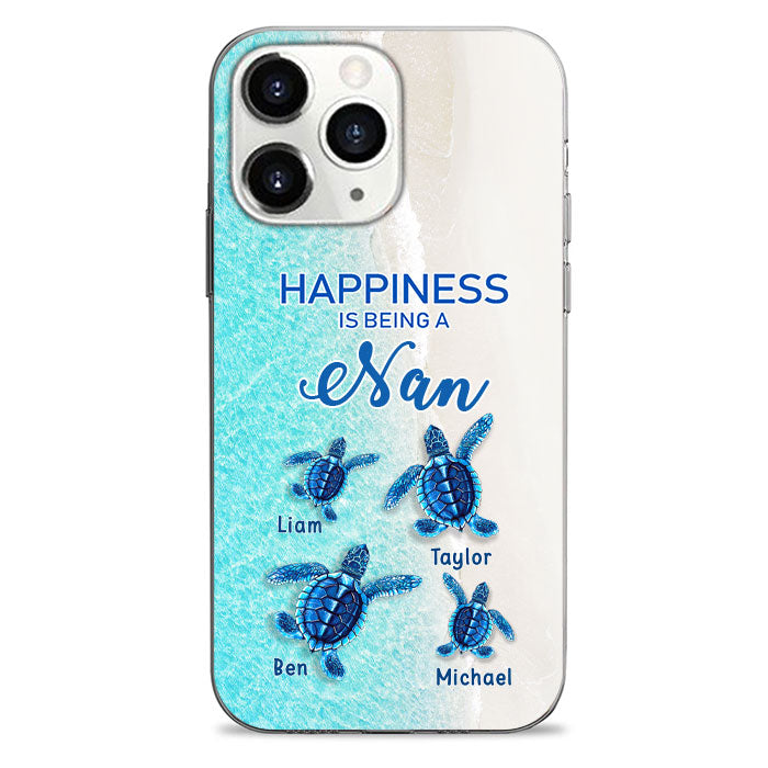 Turtle Happiness is Being Grandma Mommy Auntie Personalized Phone Case SC5272D7