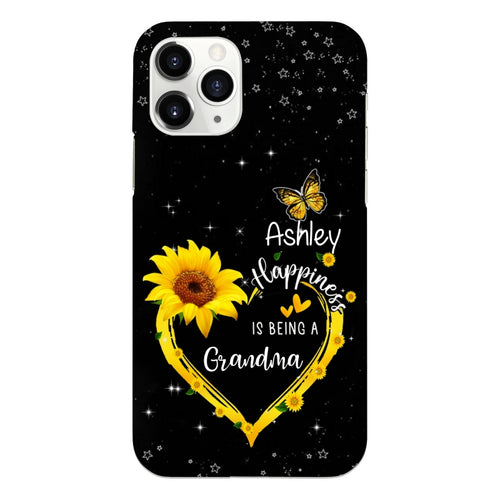Sunflower Butterflies Happiness is being Nana Grandma Personalized Phone Case