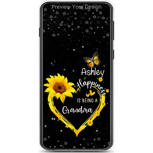 Sunflower Butterflies Happiness is being Nana Grandma Personalized Phone Case