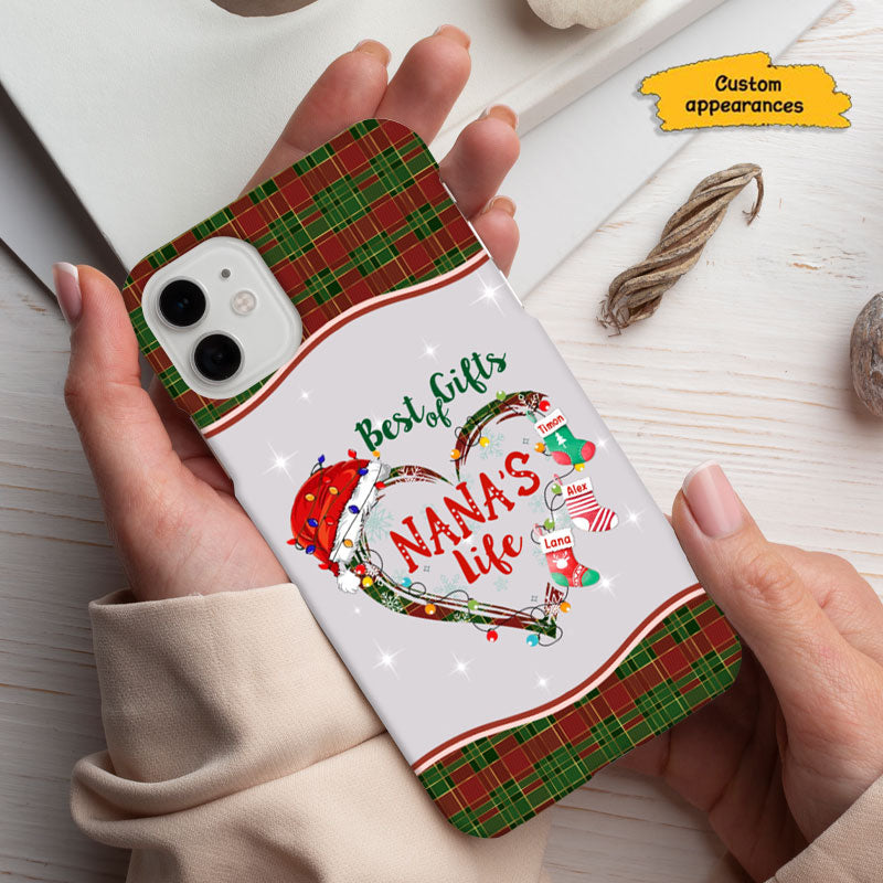 Best Of Gifts Grandma Life Christmas Stockings Plaid Heart Personalized Phone Case - mockup 1 of 6