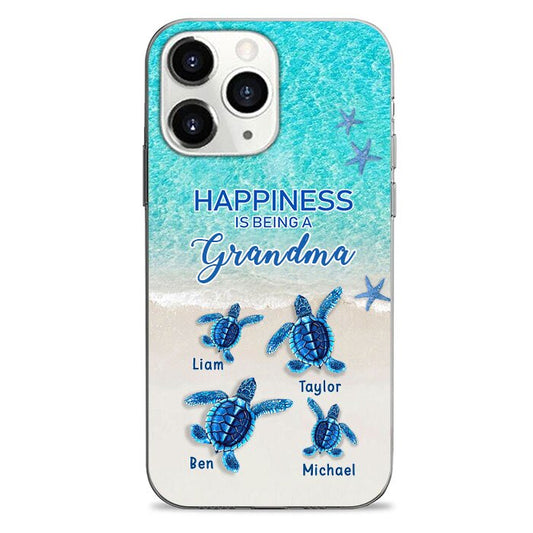 Turtle Happiness is Being Grandma Mommy Auntie Personalized Phone Case SC5272B03