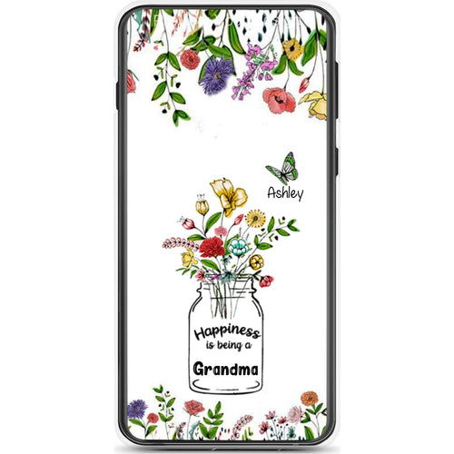 Flower Butterfly Happiness Is Being A Nana Grandma Mimi Mommy Personalized Phone Case SC283236B01