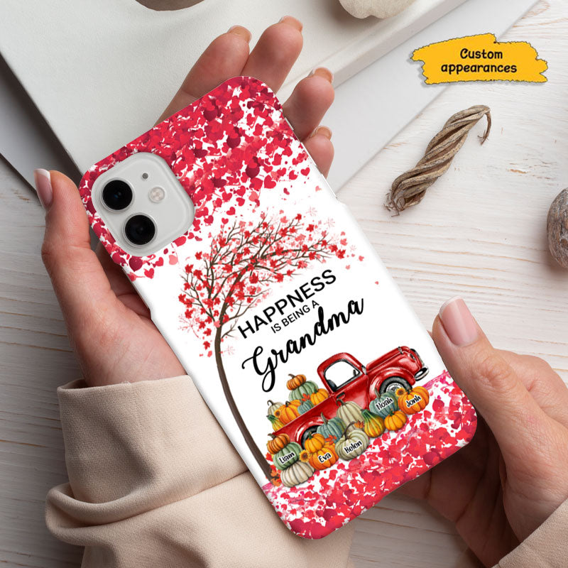 Fall Tree Pumpkin Truck Blessed To Be Called Grandma Personalized Phone Case - mockup 3 of 7