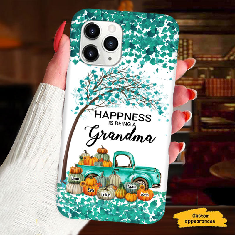 Fall Tree Pumpkin Truck Blessed To Be Called Grandma Personalized Phone Case - mockup 5 of 7