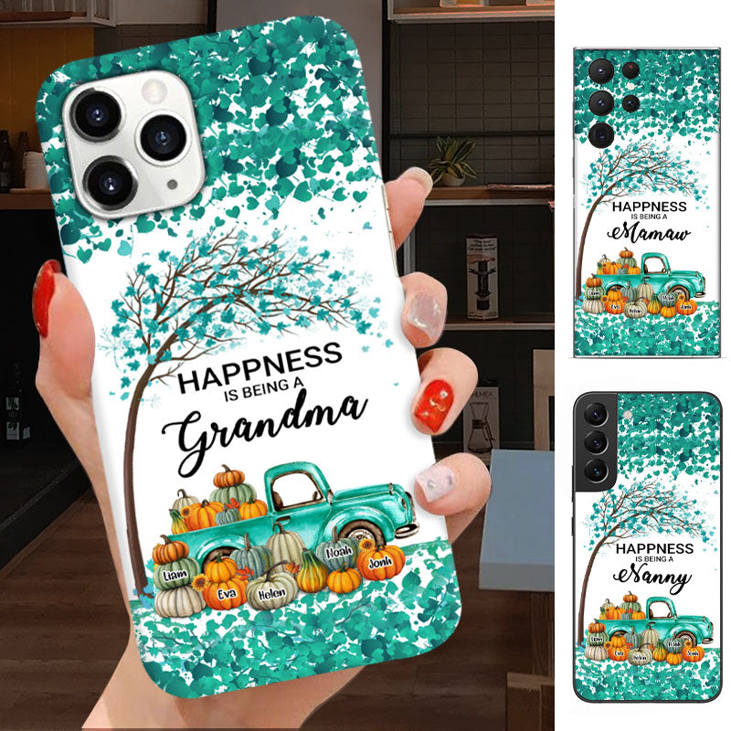 Fall Tree Pumpkin Truck Blessed To Be Called Grandma Personalized Phone Case - mockup 6 of 7