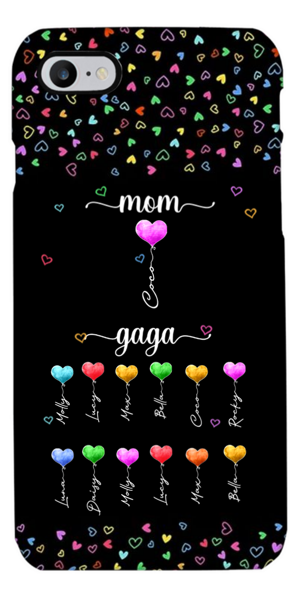 Mom And Grandma Balloon Hearts Kids Grandkids Personalized Phone Case
