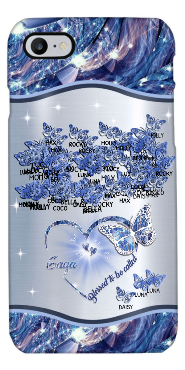 Blessed To Be Called Glitter Heart Butterflies Nickname Personalized Phone Case