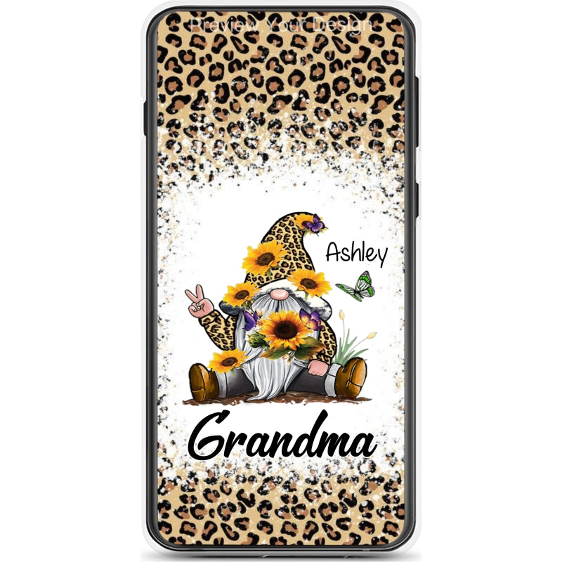Sunflower Gnome Butterflies Grandma With Grankids Personalized Grandma Phone Case SC06050805