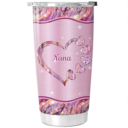 Hearts Grandma Nana personalized tumbler 20oz