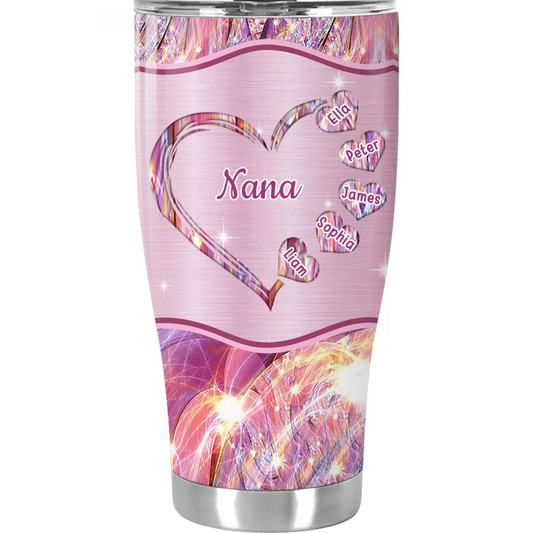 Hearts Grandma Nana personalized tumbler 30oz