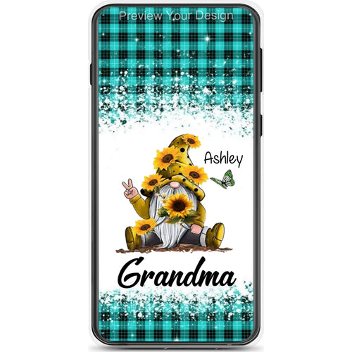 Sunflower Gnome Butterflies Grandma With Grankids Personalized Grandma Phone Case SC06050817