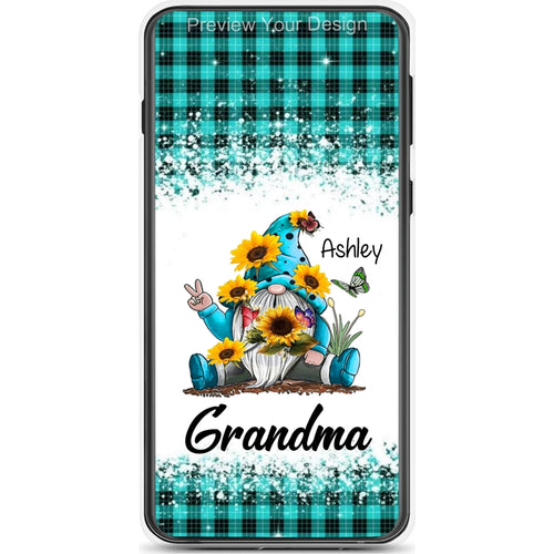 Sunflower Gnome Butterflies Grandma With Grankids Personalized Grandma Phone Case SC06050817