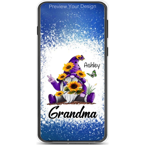 Sunflower Gnome Butterflies Grandma With Grankids Personalized Grandma Phone Case SC06050810
