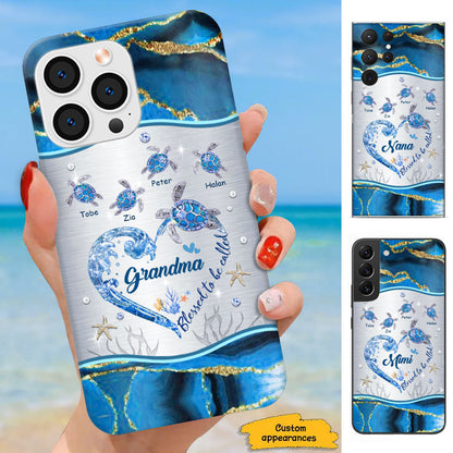 Turtle Heart Blessed To Be Called Grandma Personalized Phone Case - Drive mockup HP11MAR24HL02
