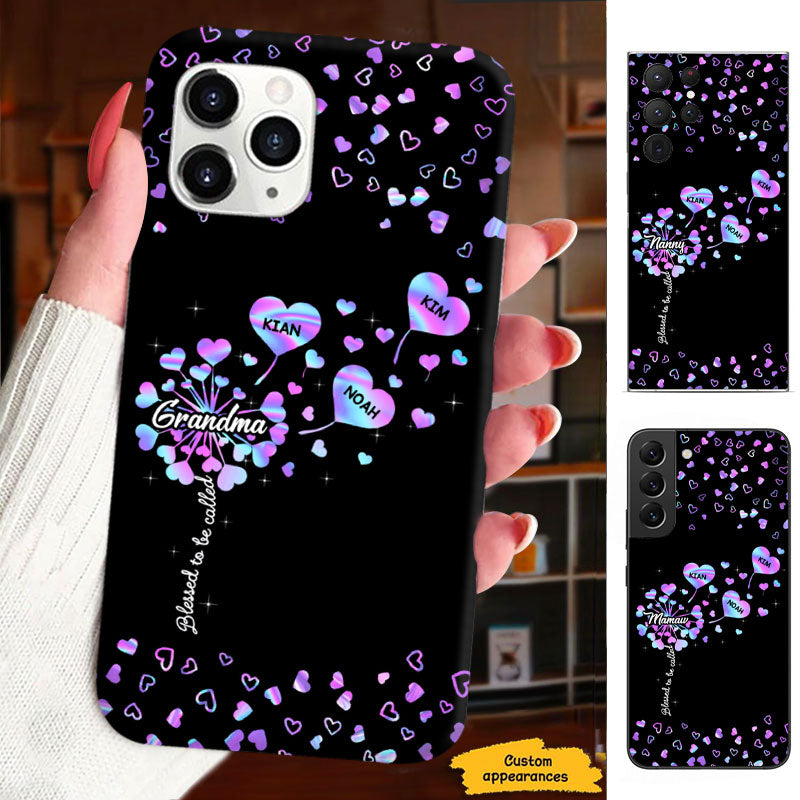 Dandelion Hearts Blessed To Be Called Grandma Personalized Phone Case - Drive mockup HP15FEB24HL03::BASE