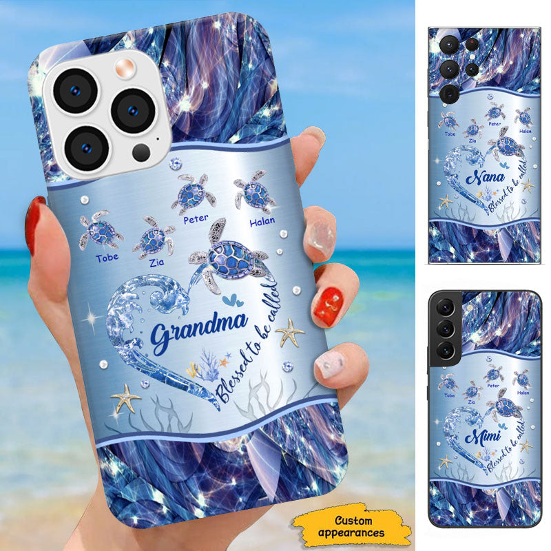 Turtle Heart Blessed To Be Called Grandma Personalized Phone Case - Drive mockup HP11MAR24HL02