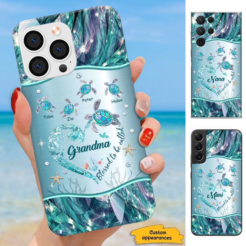 Turtle Heart Blessed To Be Called Grandma Personalized Phone Case - Drive mockup HP11MAR24HL02