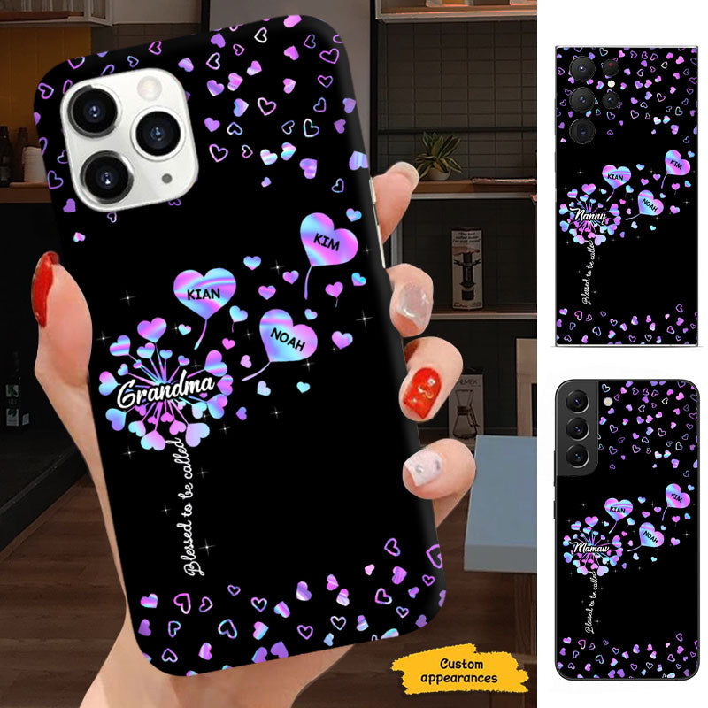 Dandelion Hearts Blessed To Be Called Grandma Personalized Phone Case - Drive mockup HP15FEB24HL03::BASE