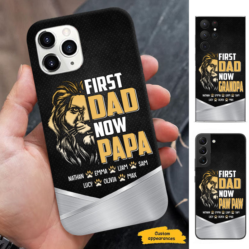Lion First Dad Now Grandpa Personalized Phone Case - Drive mockup HP28MAR24HL02