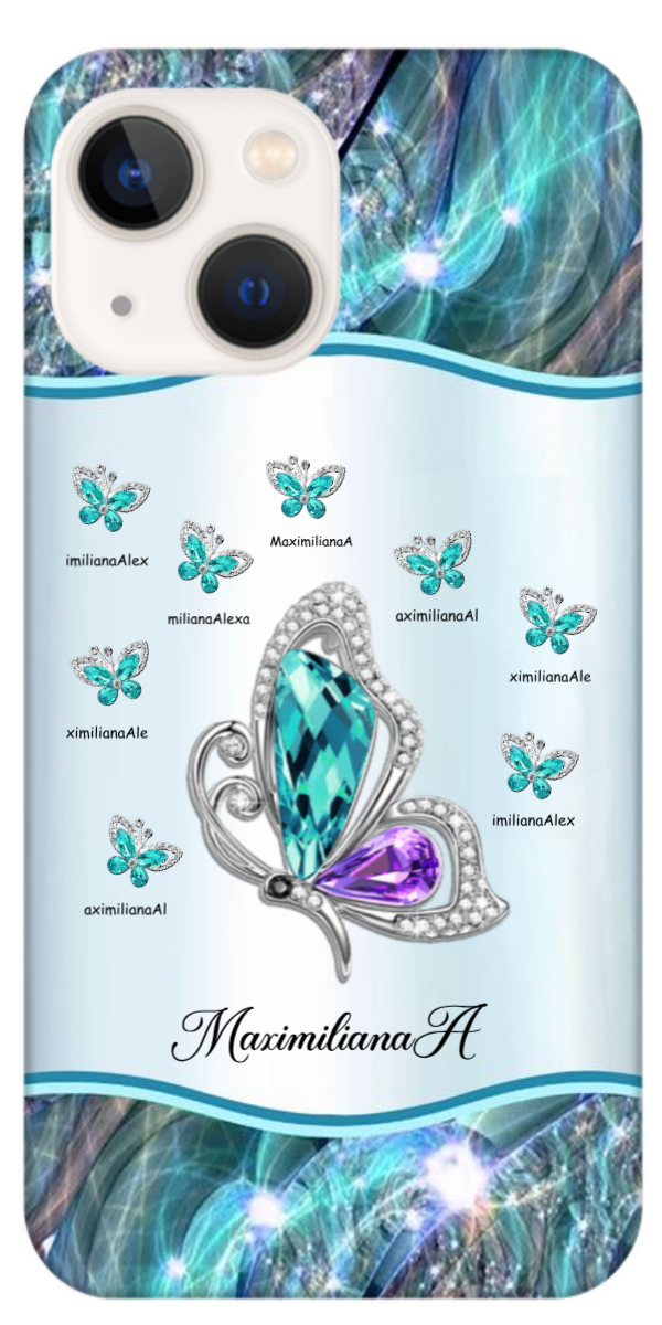 Jewel Butterfly Grandma Personalized Phone Case