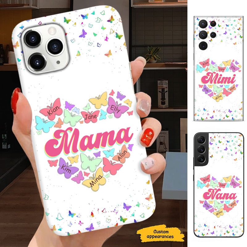 Butterfly Heart Grandma Nana Mimi Gigi Personalized Phone Case
