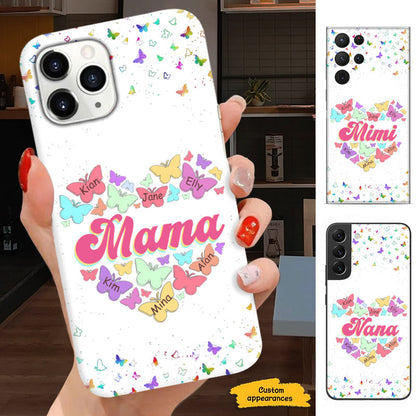 Butterfly Heart Grandma Nana Mimi Gigi Personalized Phone Case