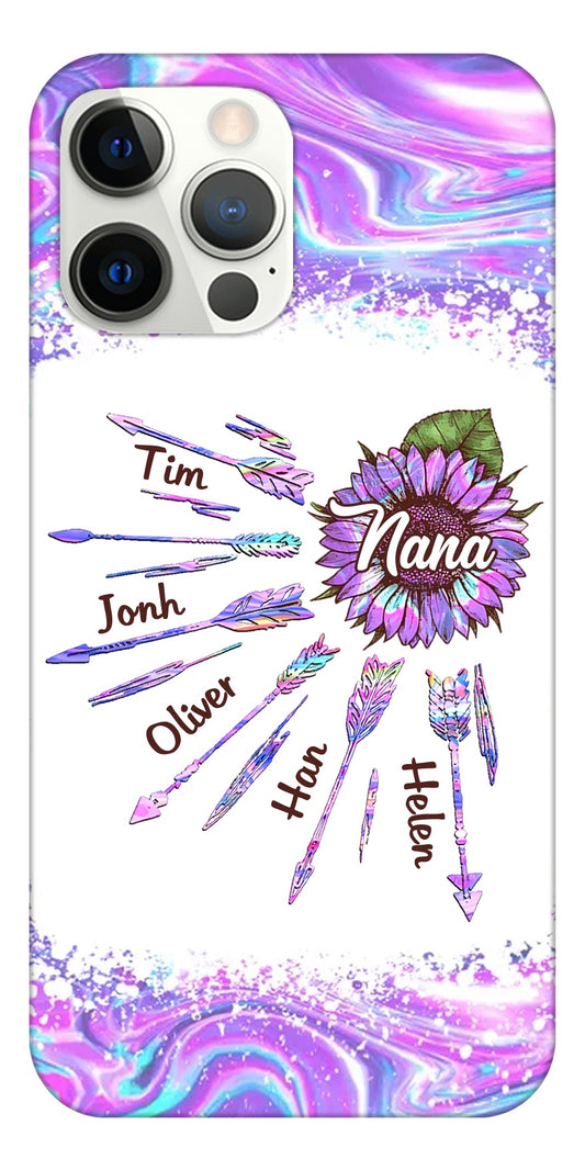 Hologram Purple Sunflower Arrows Grandma Personalized Phone Case