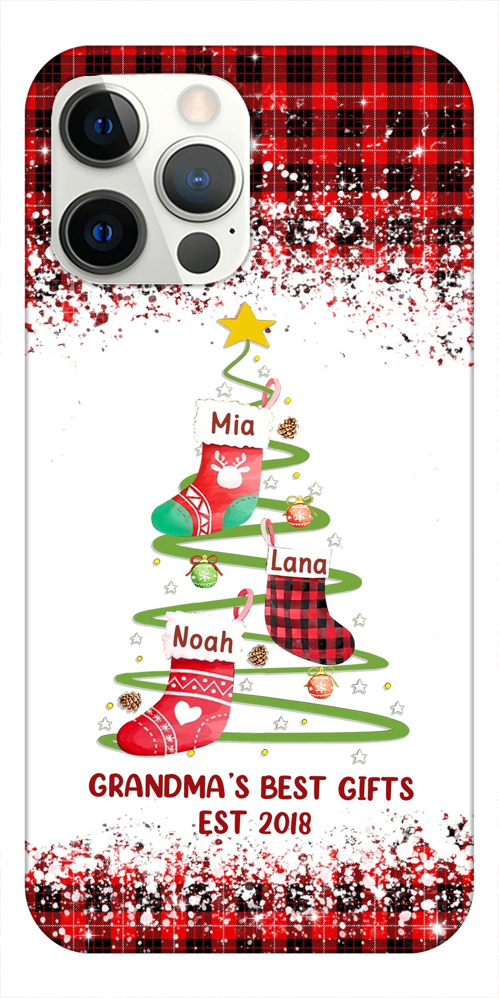 Grandma's Best Gifts Christmas Tree Stockings Personalized Phone Case