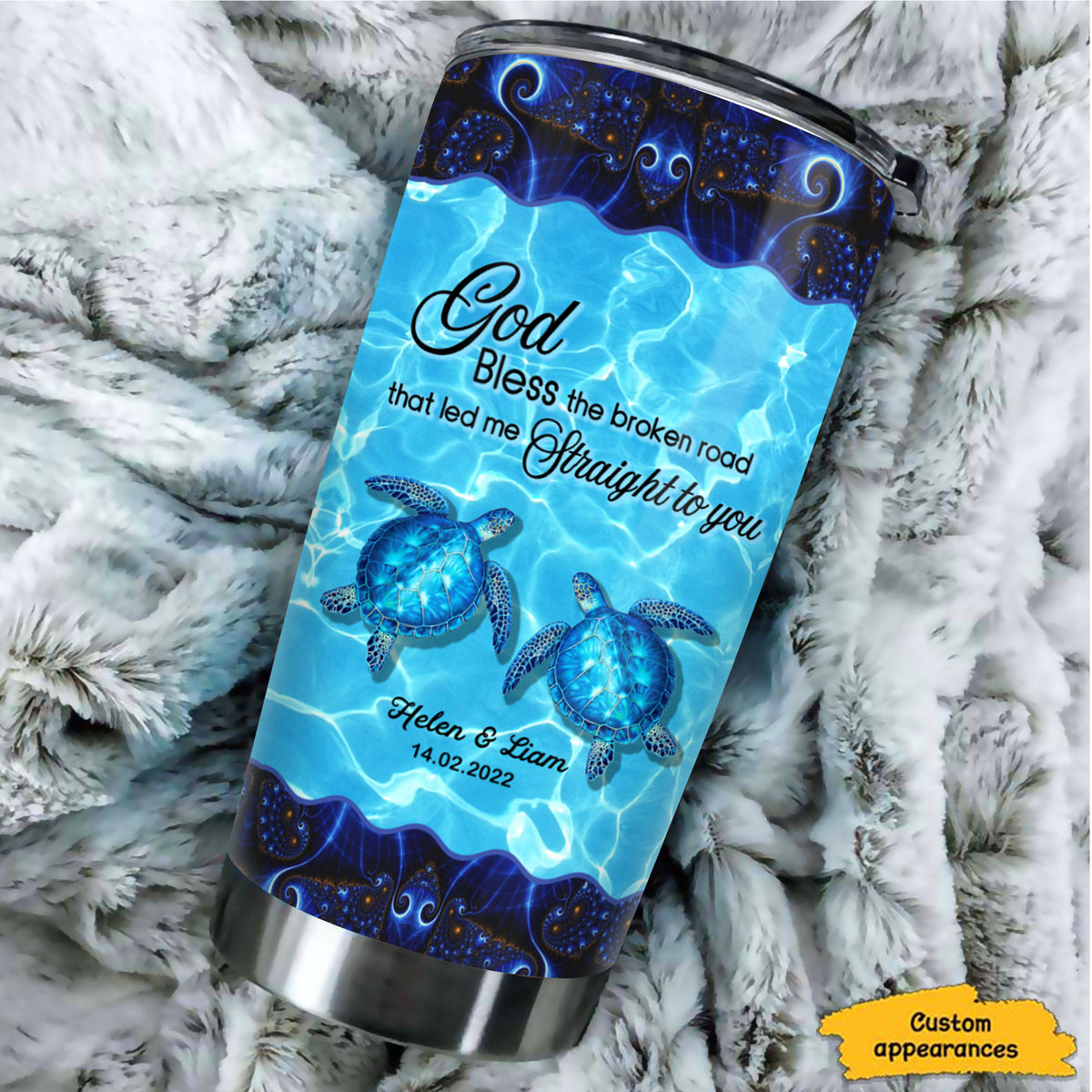 Sea Turtles Couple You And Me Personalized Tumbler