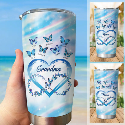 Personalized Grandma Butterfly Heart Tumbler HP24MAY23HL05