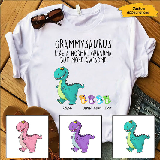Grammysaurus Like A Normal Grandma But More Awesome Personalized Shirt